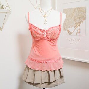Coral Pink Floral Bustier Top 🦩 SOPHIE B